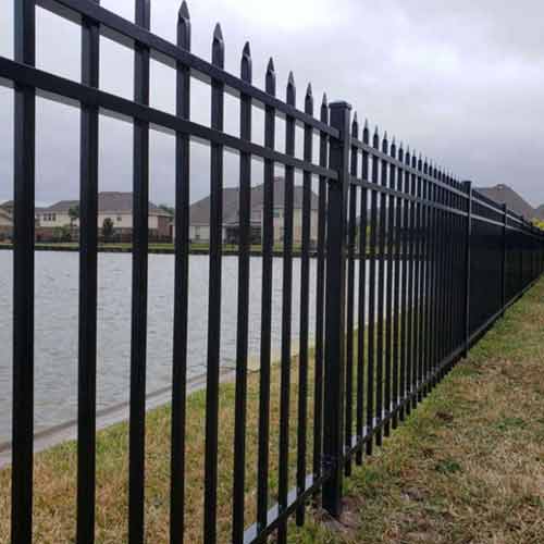 Sustainable Black Metal Fence Powder Coated Wrought Iron Metal Garden Fence