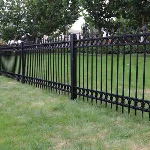 Steel Square Tube Fence Designs Garden Ornamental Iron Steel Picket Fence Panels With Ring Zinc Steel Tubular fence